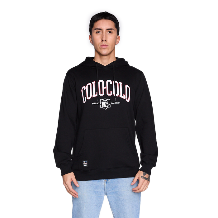 Polerón Colo Colo Urbano Hombre Hoodie Eterno Campeón Negro