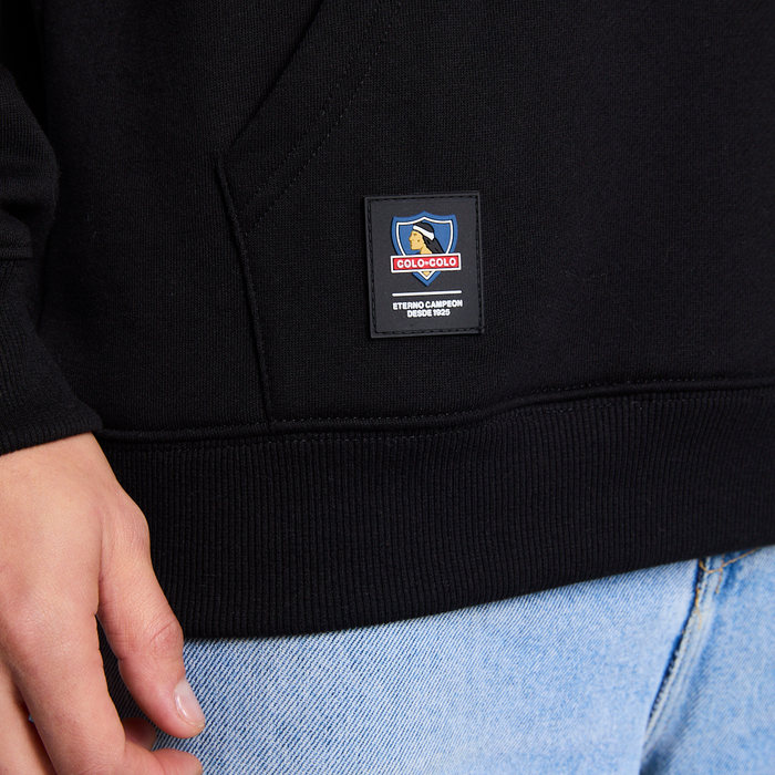 Polerón Colo Colo Urbano Hombre Hoodie Eterno Campeón Negro