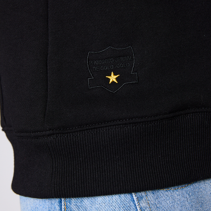 Polerón Colo Colo Urbano Hombre Hoodie Eterno Campeón Negro