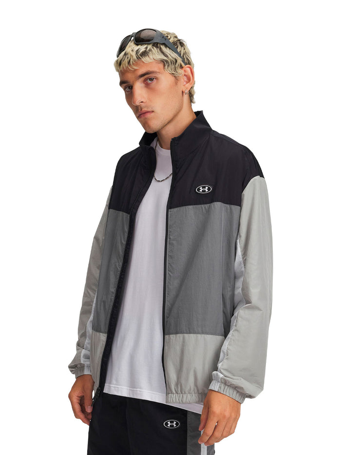 UA Icon Woven Track Full Zip negro para hombre