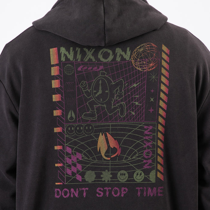 Polerón Nixon Men Full Zipper Clock is Ticking Washed Black