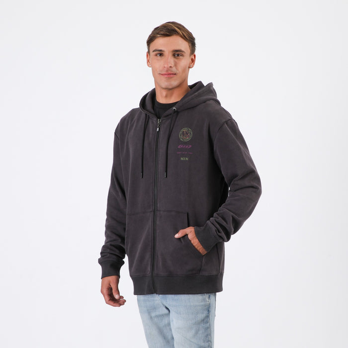 Polerón Nixon Men Full Zipper Clock is Ticking Washed Black