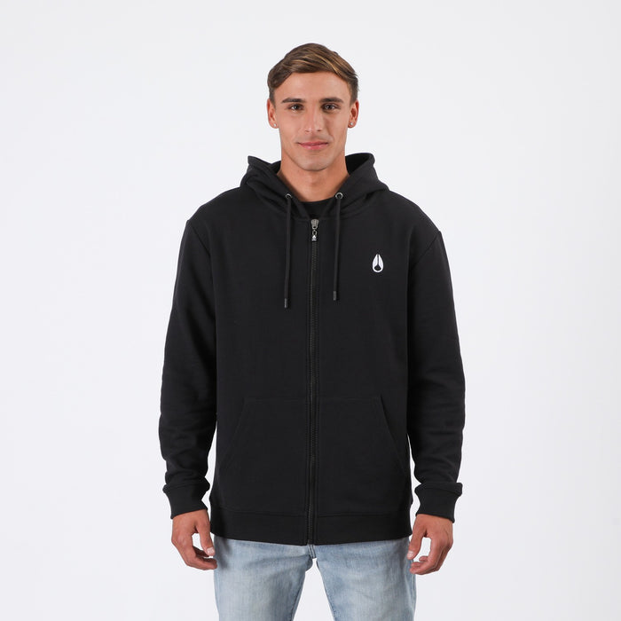 Polerón Nixon Men Full Zipper Tiny logo Black White