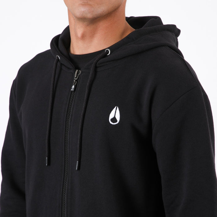 Polerón Nixon Men Full Zipper Tiny logo Black White