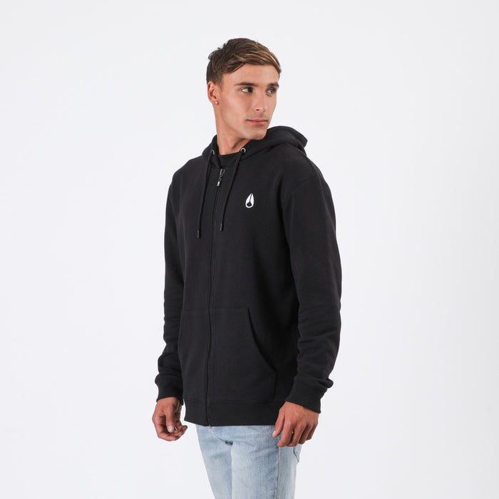 Polerón Nixon Men Full Zipper Tiny logo Black White