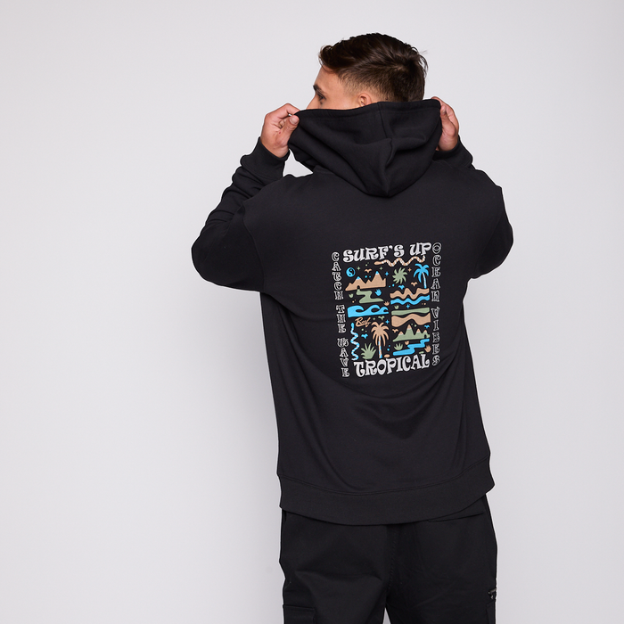Polerón Reef Men Full Zipper Black Surf Up