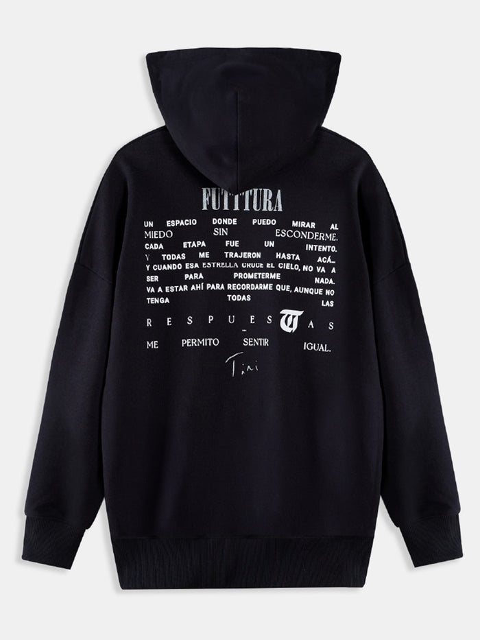 Polerón con capucha TINI Unisex Negro - FUTTTURA