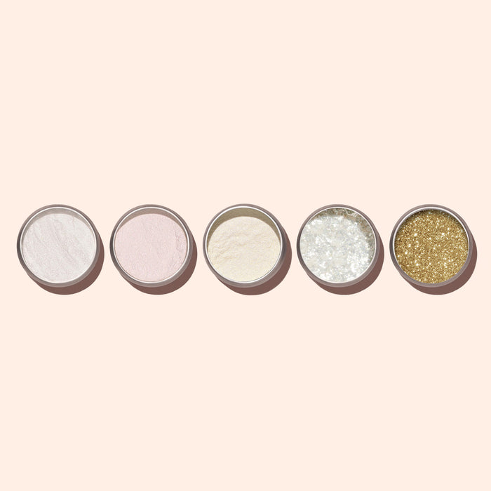White Glazed + Pink Glazed + Golden Glazed + Nacres Flakes + Golden Chrome