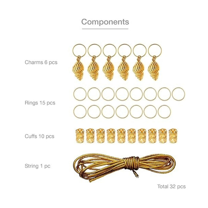 Premium Braid Charm Kit 32 Pcs [Complete Style] #HZ97