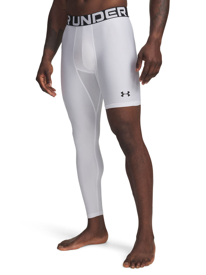 UA HeatGear Asymmetrical Right Leggings Primera Capa Inferior blanco para hombre