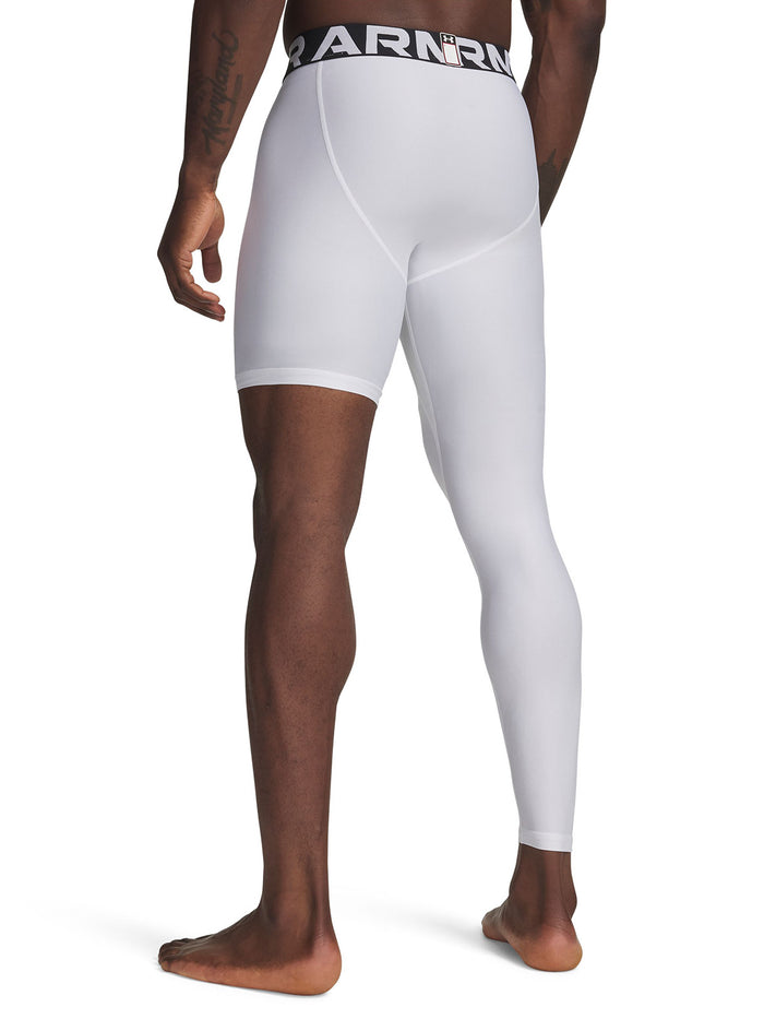 UA HeatGear Asymmetrical Right Leggings Primera Capa Inferior blanco para hombre