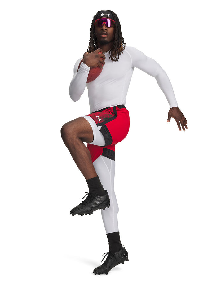 UA HeatGear Asymmetrical Right Leggings Primera Capa Inferior blanco para hombre