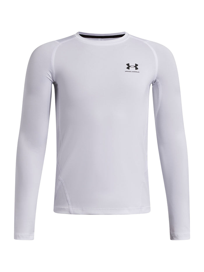 UA HeatGear Armour Primera Capa Superior Manga Larga blanco para niño