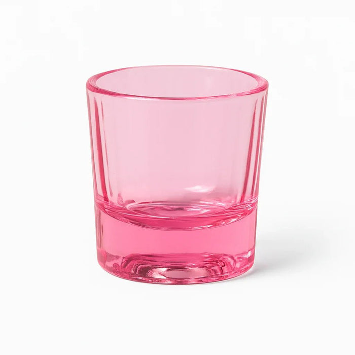 Pink glass dappen dish for mixing tint, henna, lash lift lotions or nail liquids