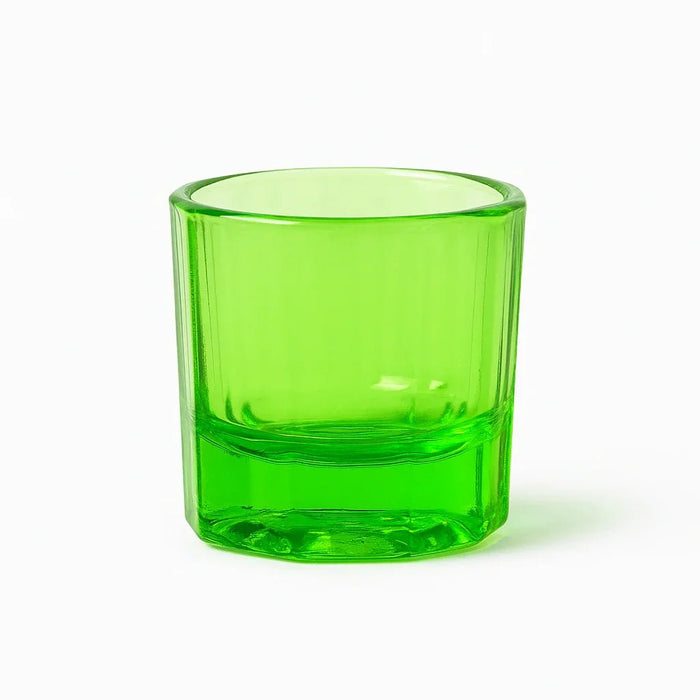 Green glass dappen dish for lash, brow and nail treatments