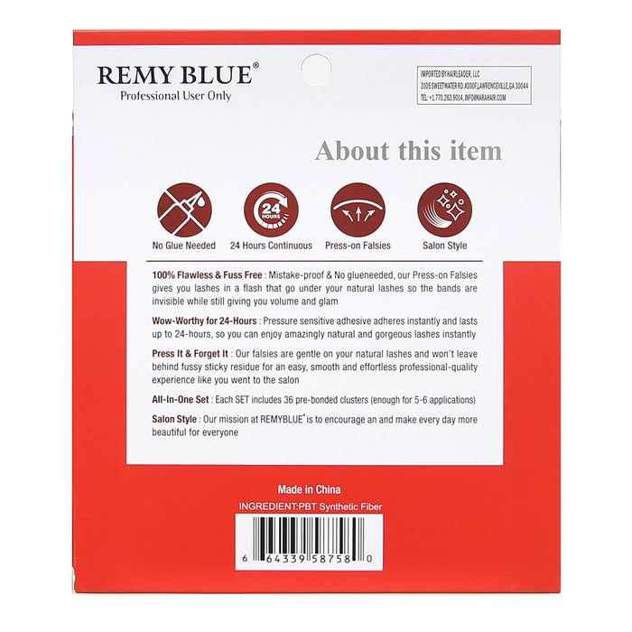 Remy Blue Press On Glueless Muti Length Individual Lashes