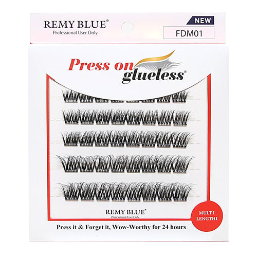 Remy Blue Press On Glueless Muti Length Individual Lashes