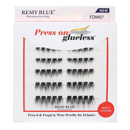 Remy Blue Press On Glueless Muti Length Individual Lashes