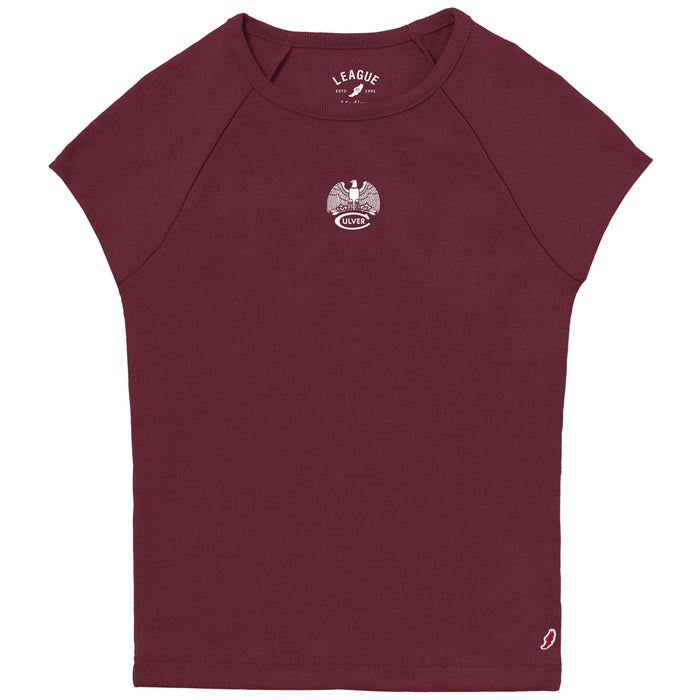 Retro Rib Baby Doll Tee - Maroon