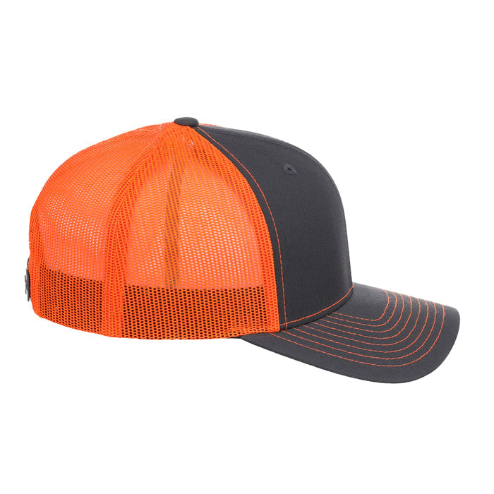 Richardson 112 Trucker Hat - Charcoal/Neon Orange
