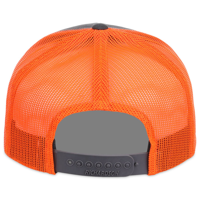 Richardson 112 Trucker Hat - Charcoal/Neon Orange