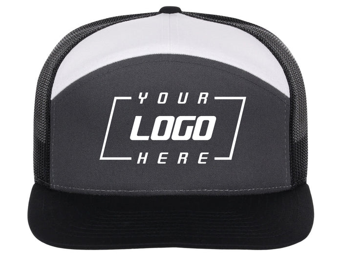 Richardson 168 7 Panel Trucker - Charcoal/Black/White