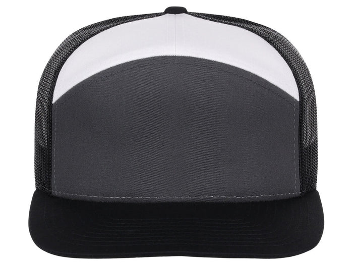 Richardson 168 7 Panel Trucker - Charcoal/Black/White