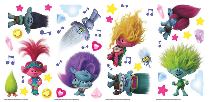 RMK5435SCS Trolls 3 Band Together with Glitter Wall Decals