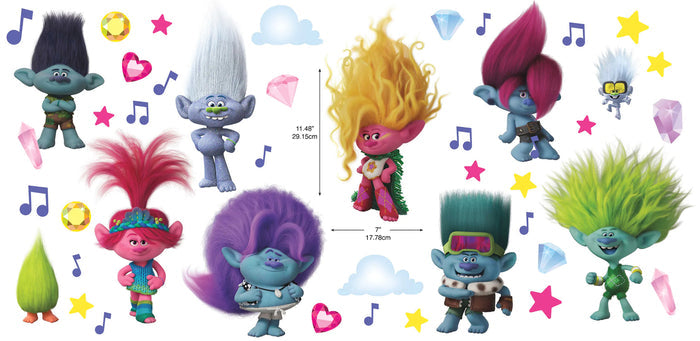 RMK5435SCS Trolls 3 Band Together with Glitter Wall Decals