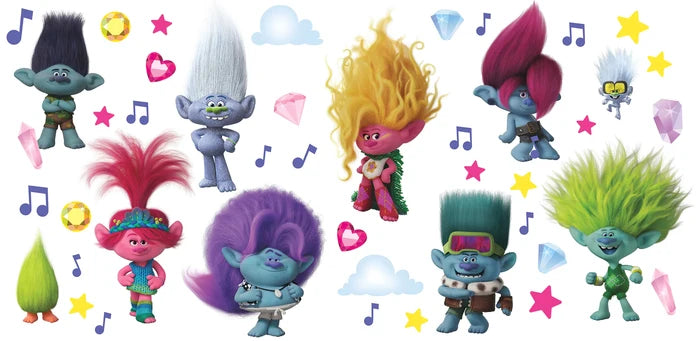 RMK5435SCS Trolls 3 Band Together with Glitter Wall Decals