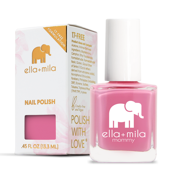 Rosy Cheeks nail polish with its retail box, 0.45 fl oz