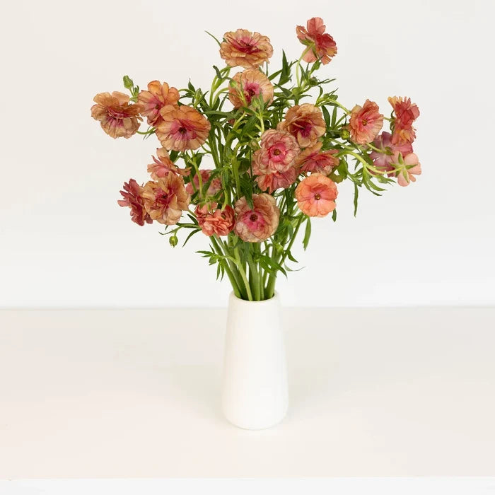Rusty Orange Butterfly Ranunculus Flower Vase - Image