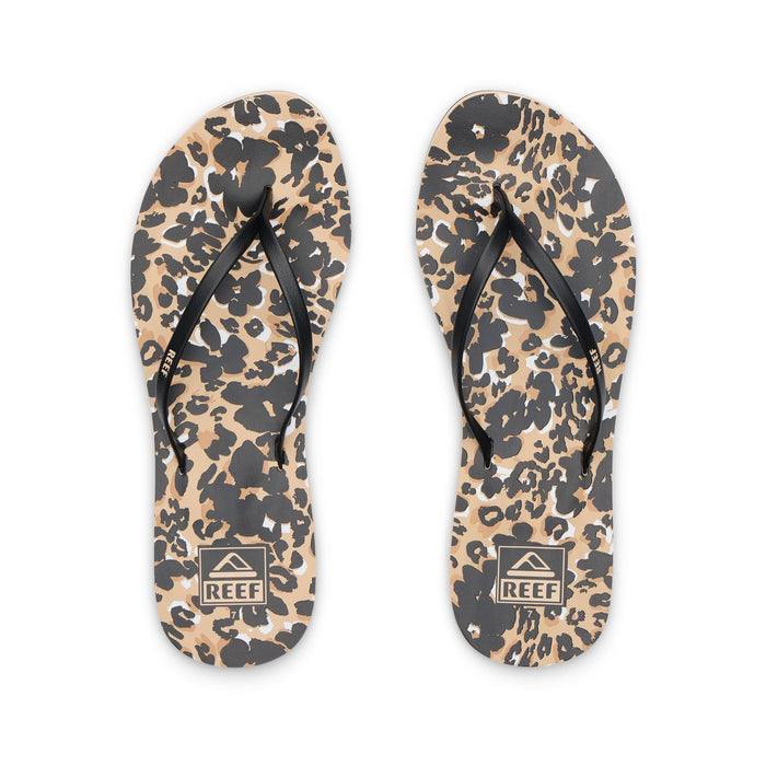 Sandalia Reef Women Bliss Full Flor Cheeta Black