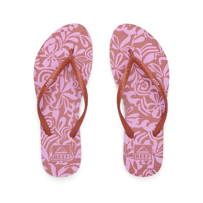 Sandalia Reef Women Seaside Prints Pink Mode Flower