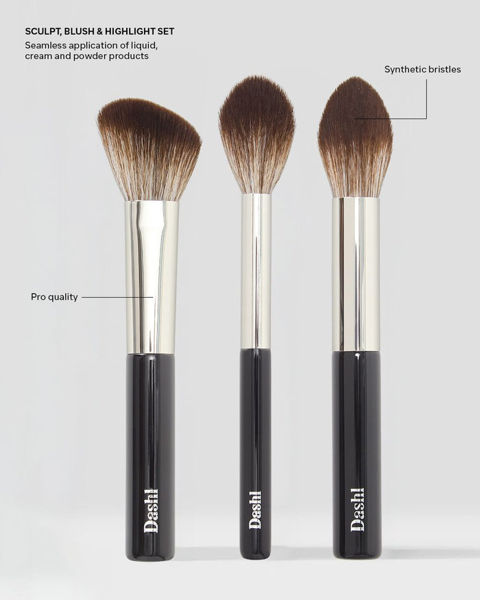 SCULPT, BLUSH & HIGHLIGHT 3-piece brush set