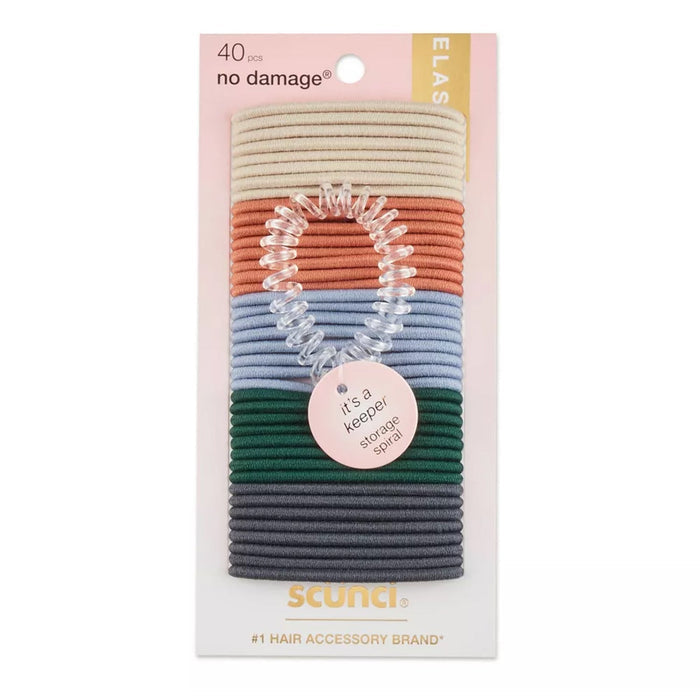 Scunci No Damage Elastics 40pcs with Storage Spiral - ikatehouse