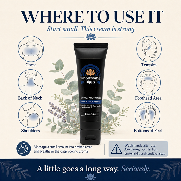 Seasonal Relief Cream | Menthol + Eucalyptus Cooling Cream | 2oz