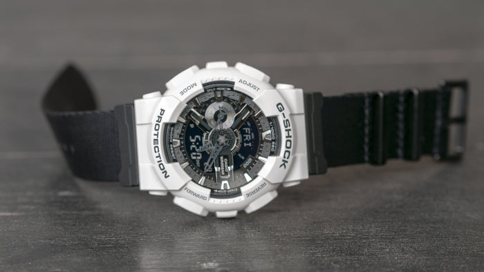 gshock ga110 with seat belt adapter kit