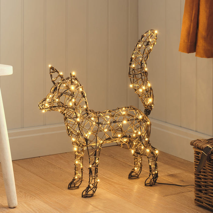 Sherwood Rattan LED Light Up Fox Figure