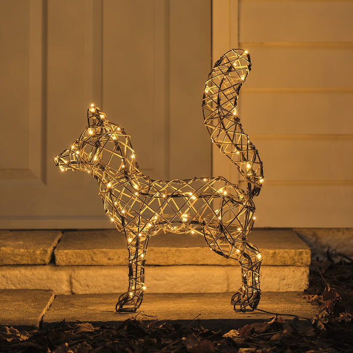 Sherwood Rattan LED Light Up Fox Figure
