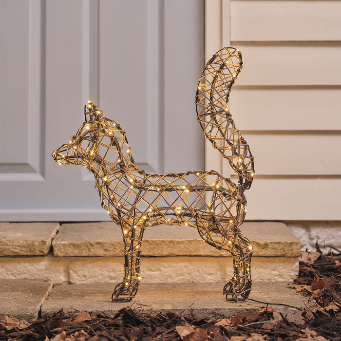 Sherwood Rattan LED Light Up Fox Figure