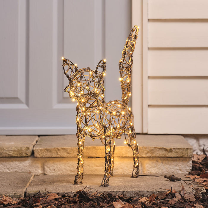 Sherwood Rattan LED Light Up Fox Figure