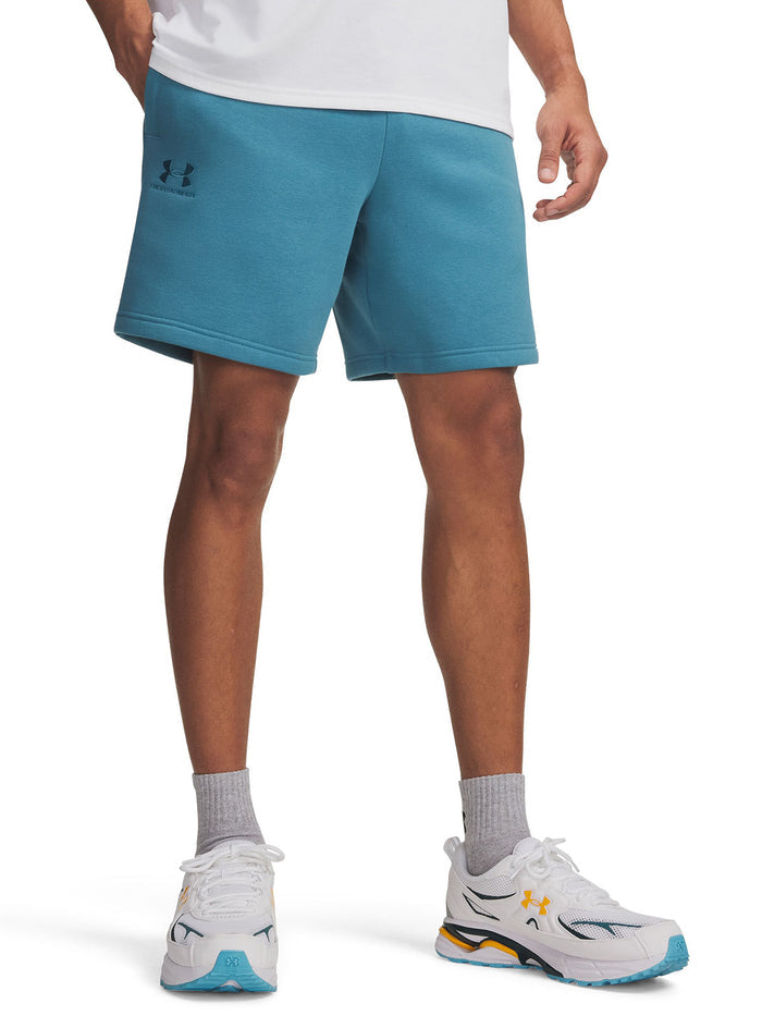 UA Icon Fleece Crew Short azul para hombre