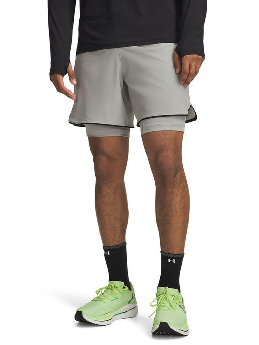 UA Velociti Pro 2 en 1 Short gris para hombre