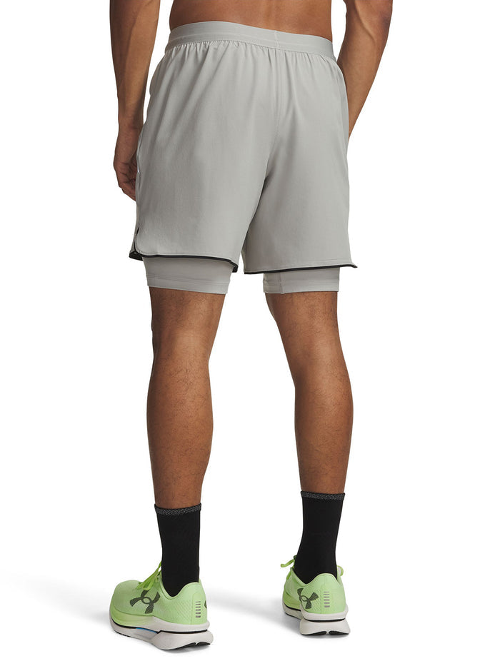 UA Velociti Pro 2 en 1 Short gris para hombre