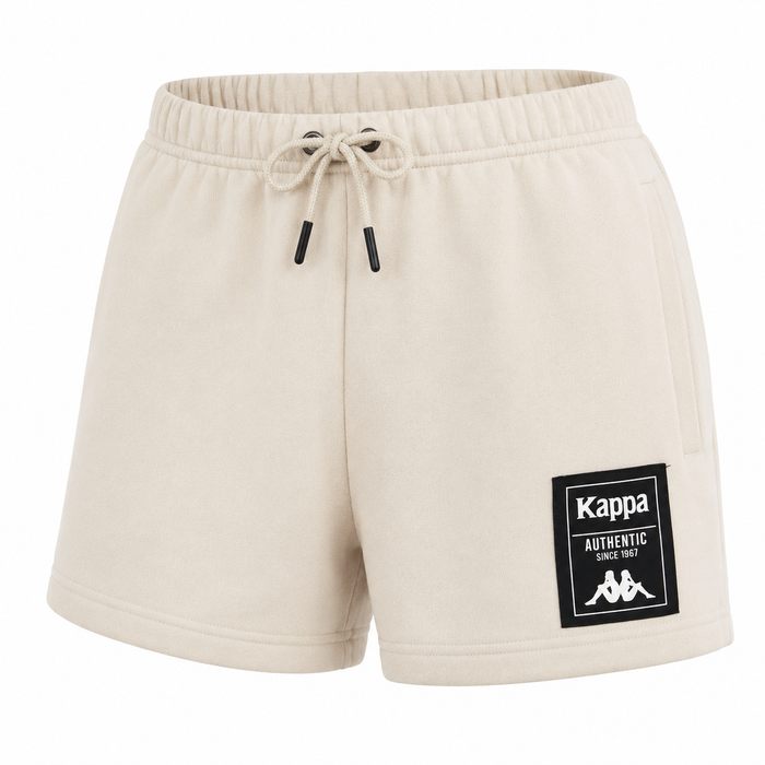 Short Women Beige Logo Black