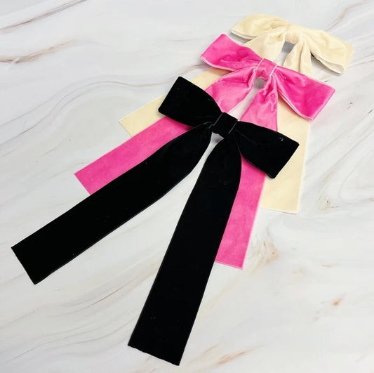 Simply Velvet Hair Bow w/ Tails