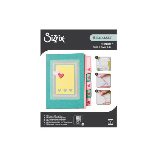 Sizzix - Thinlits Die Set - Snap and Swap File Folders (15pk). Available at Embellish Away located in Bowmanville Ontario Canada.
