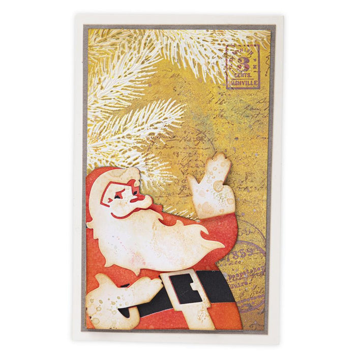 Sizzix - Thinlits Dies By Tim Holtz - 6/Pkg - Retro Santa. Thinlit dies offer a variety of affordable solo options or multi die options. Thinlits are easy to use and are compact and portable. Available at Embellish Away located in Bowmanville Ontario Canada. Example by brand ambassador.