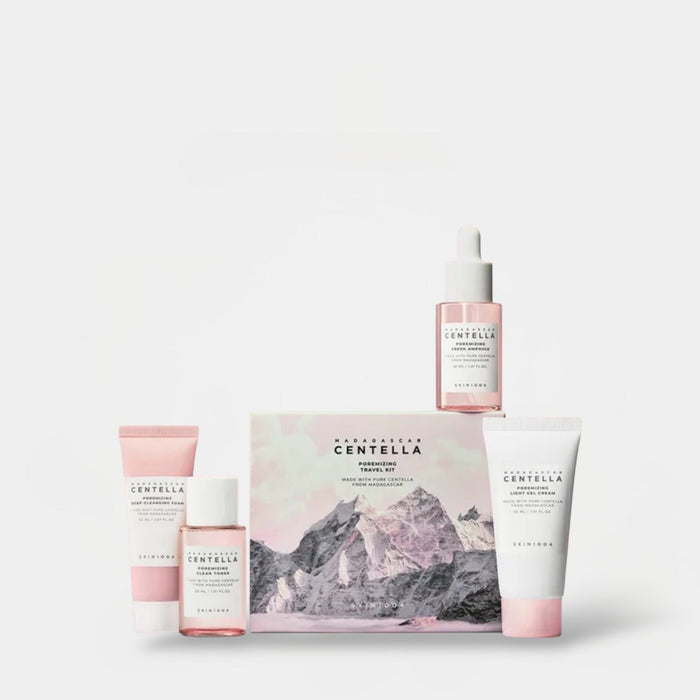 SKIN1004 Madagascar Centella Poremizing Travel Kit (30ml x 4ea) مجموعة SKIN1004 مدغشقر سنتيلا لتفتيح المسام للسفر - Princess Cosmetics Qatar